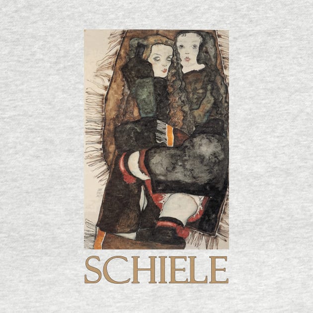 Two Girls on a Fringed Blanket (1911) by Egon Schiele by Naves